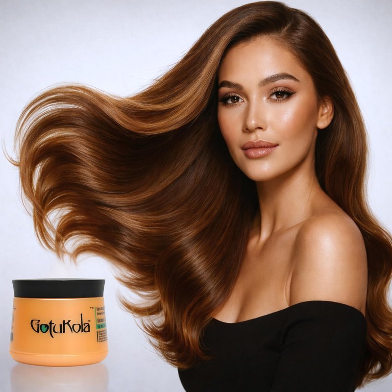 Gotukola Keratin Hair Mask for Dry Damaged Hair – Deep Conditioner Treatment with Coconut Oil, Shea Butter & Herbal Extracts – Sulfate Free, Frizz Control, Color Safe, Hair Repair Mask 500 ml