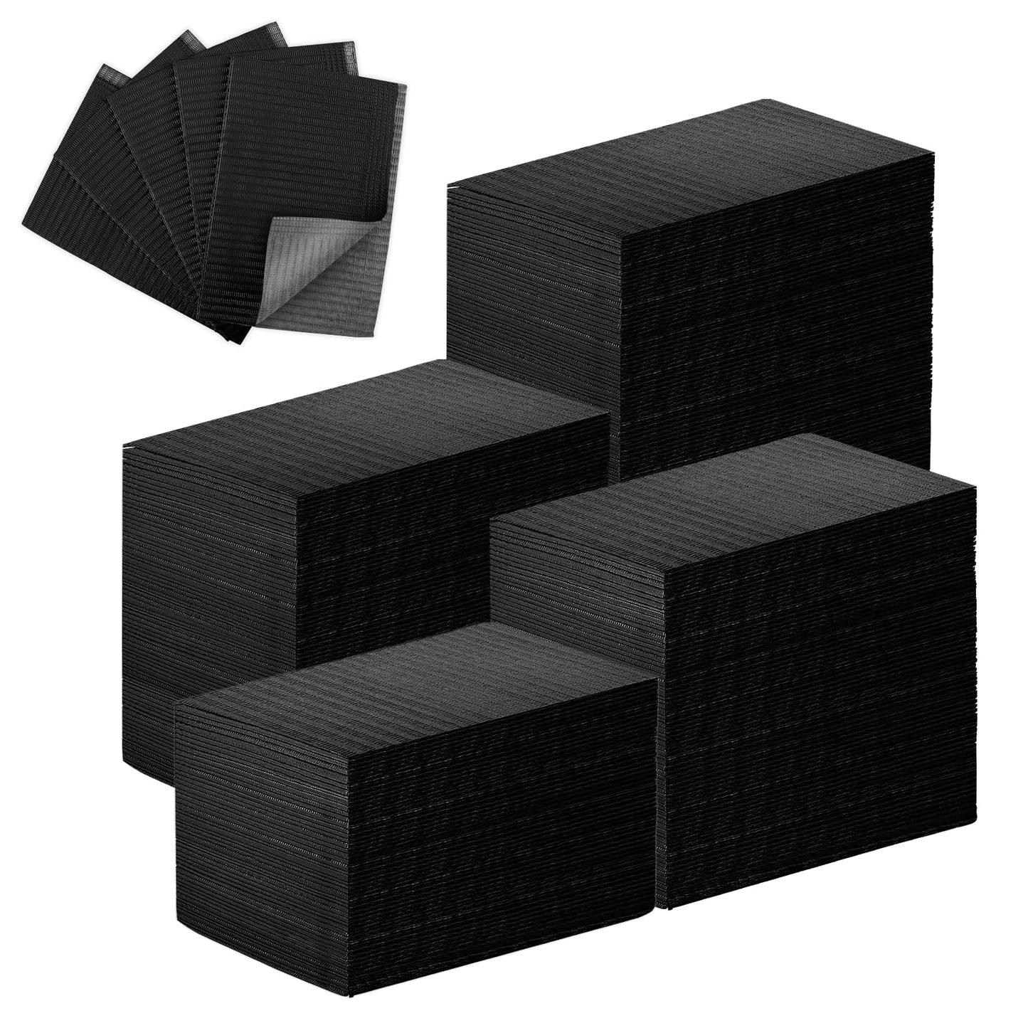 490pcs Disposable Nail Mats Foldable Nail Paper Towels, Table Acrylic Nail Practice Sheet, 3 Ply Waterproof Clean Nail Table Practice Mat for Salon Manicure Tattoo,Nail Art Accessories 13"x18" (Black)