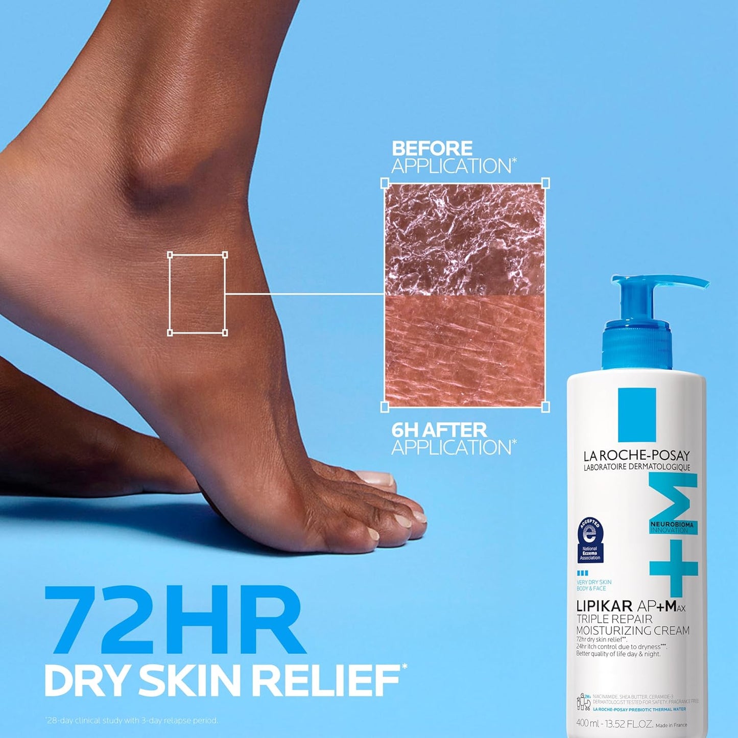 La Roche-Posay Lipikar AP+MAX Body Cream - Triple Repair Moisturizer for Dry Skin with Shea Butter & Niacinamide | Gentle Lotion for Sensitive Skin