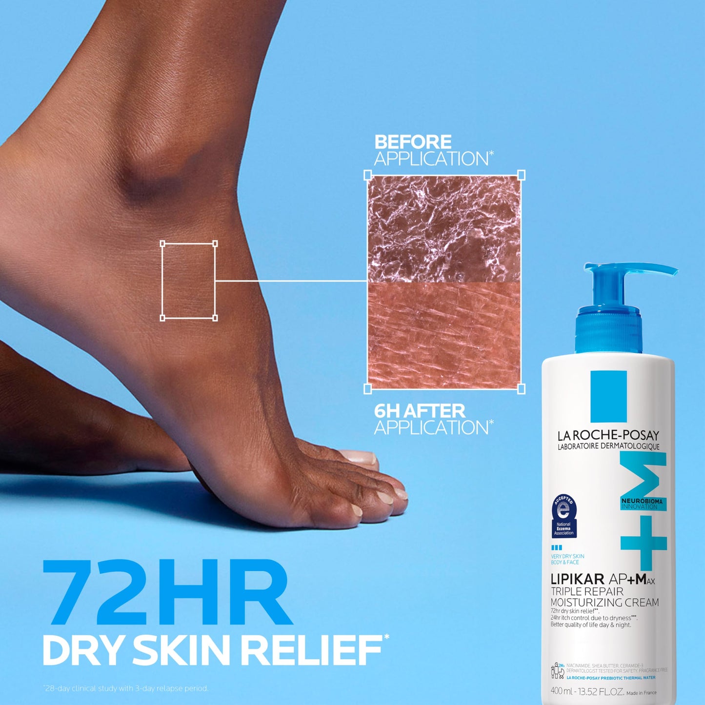 La Roche-Posay Lipikar AP+MAX Triple Repair Moisturizing Body Cream | Face & Body Lotion for Dry Skin with Shea Butter & Niacinamide | Gentle Moisturizer for Very Dry, Rough & Sensitive Skin, 475ml