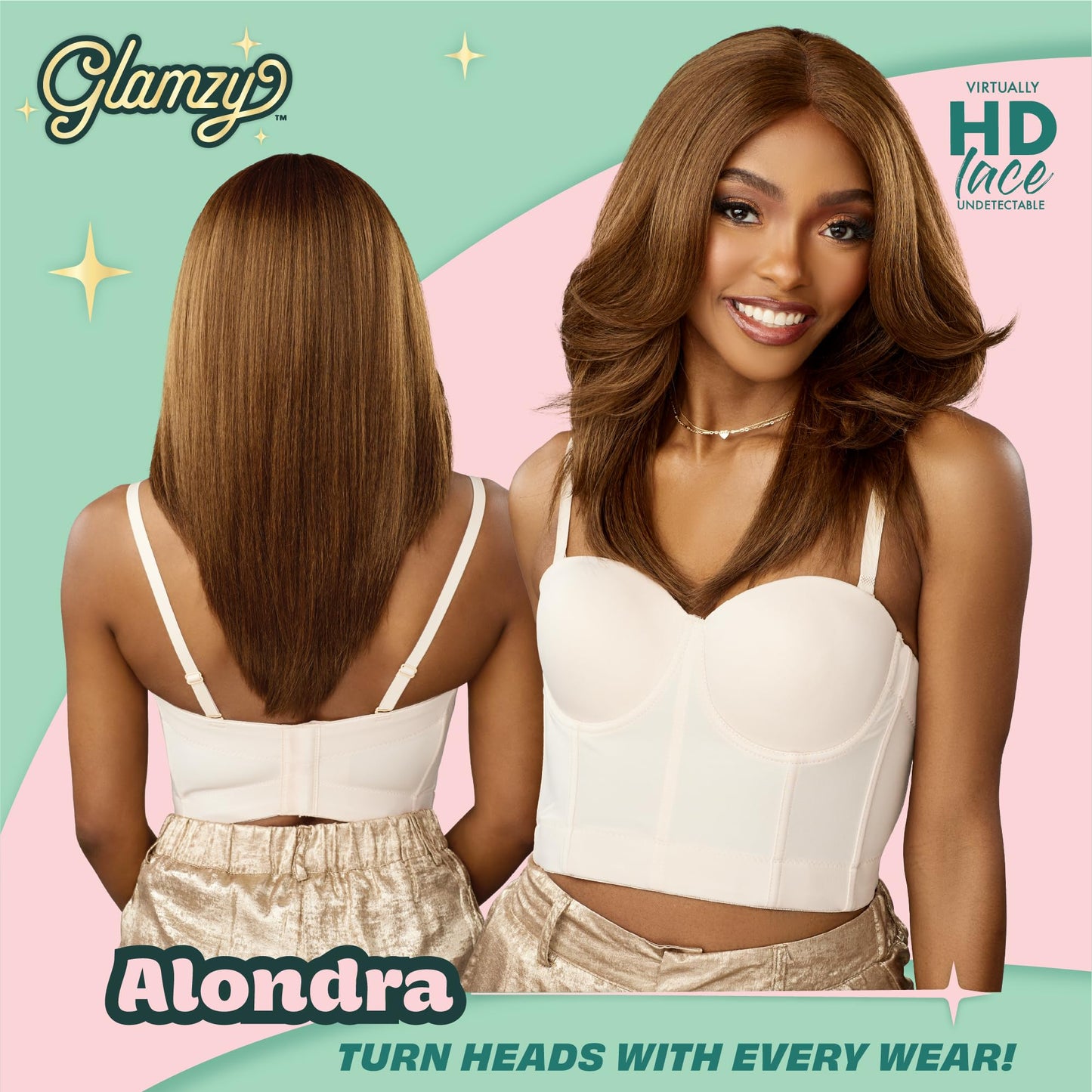 Sensationnel Glamzy Lace Part Wig-Alondra, 1B OFFBLACK