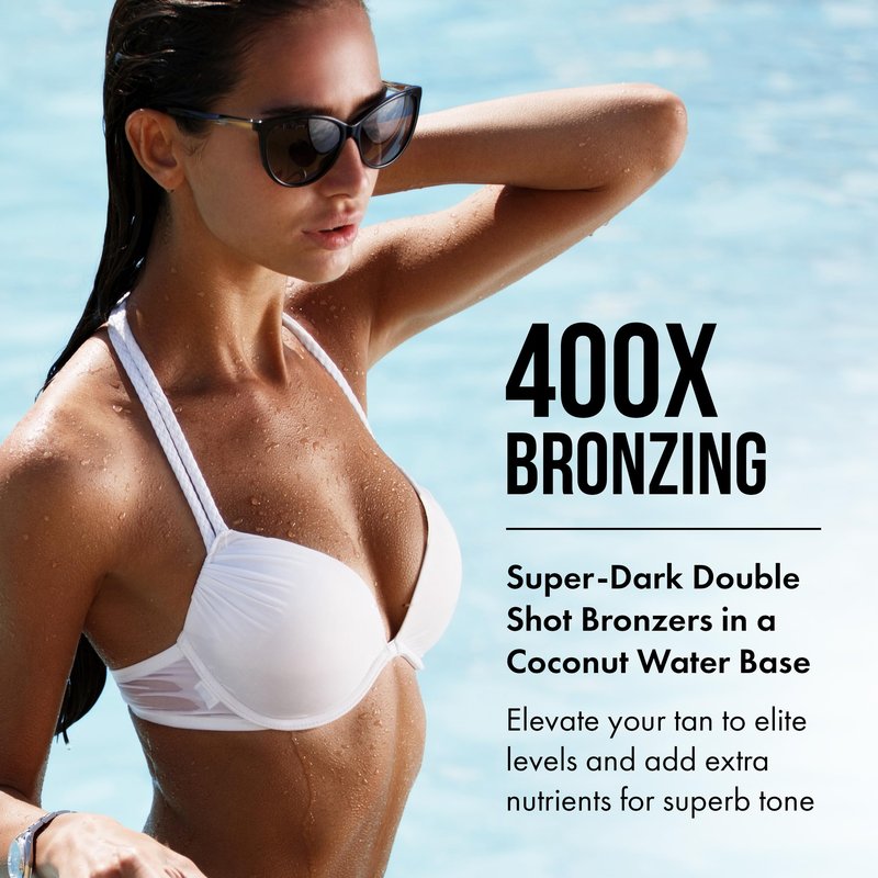 Tan Asz U Yachts & Shots Tanning Lotion, 400X Double Shot Bronzer, Super Dark Ocean Mineral & Sea Salt Cocktail Tanning Lotion with Advanced Coconut Water Base, 13.5 Fl Oz