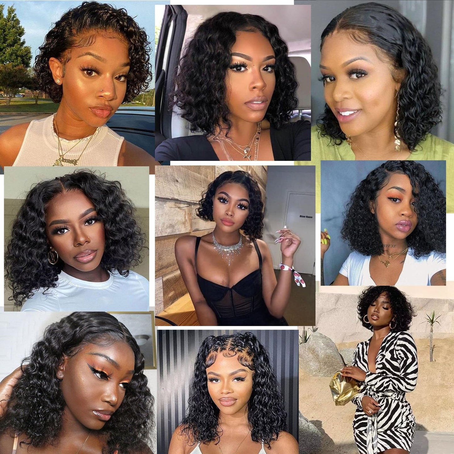 JTdebade Deep Wave Bundles Human Hair 4 Bundles 12A Brazilian Virgin Human Hair 100% Unprocessed Natural Color Brazilian Hair Weave Extensions (8"8"8"8")