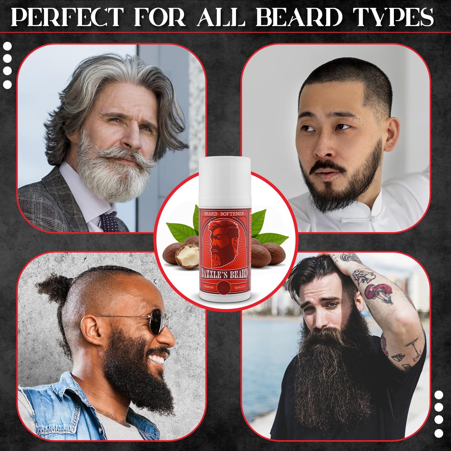 Bazzle's Beard Softener – Beard Balm Conditioner for Men with Biotin, Softens Coarse Hair, Deeply Moisturizes Facial Hair, Conditions Skin, and Adds Natural Shine, Products for Mustache Care