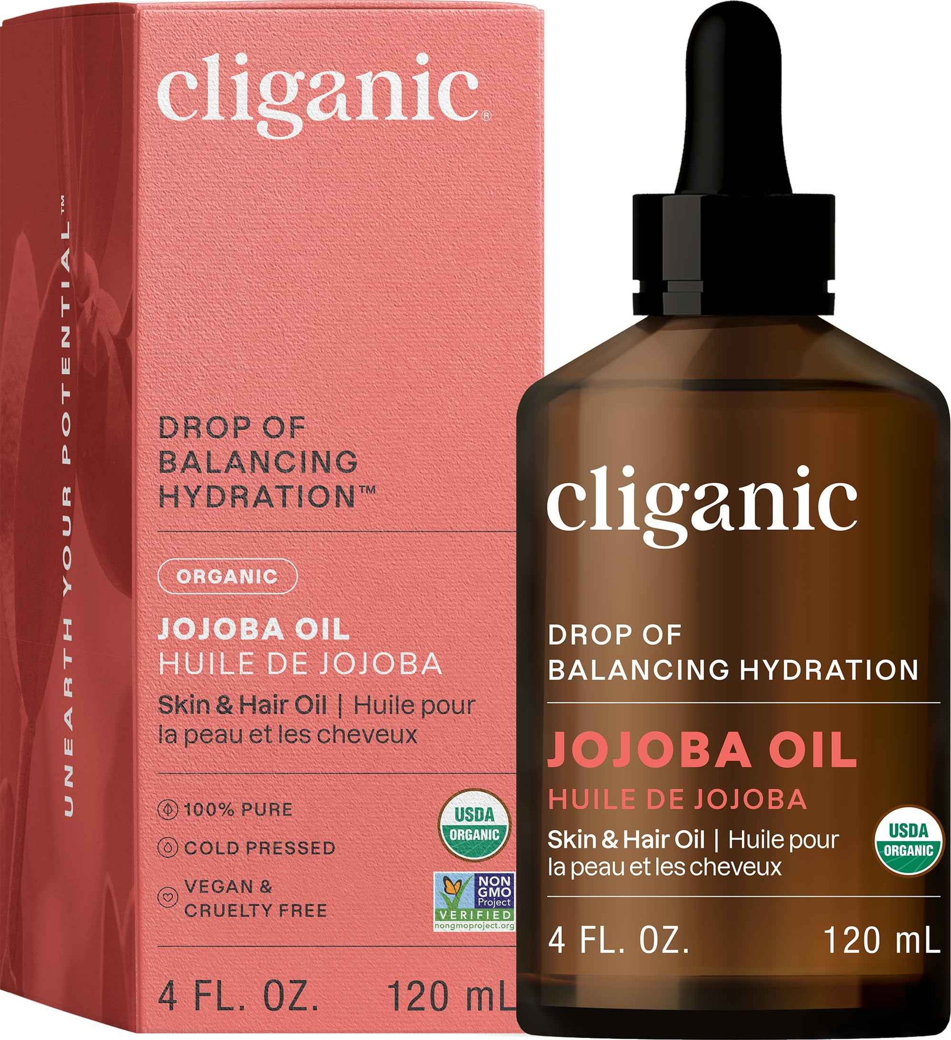 Cliganic Carrier Oils Duo: Organic Jojoba Oil and Organic Argan Oil
