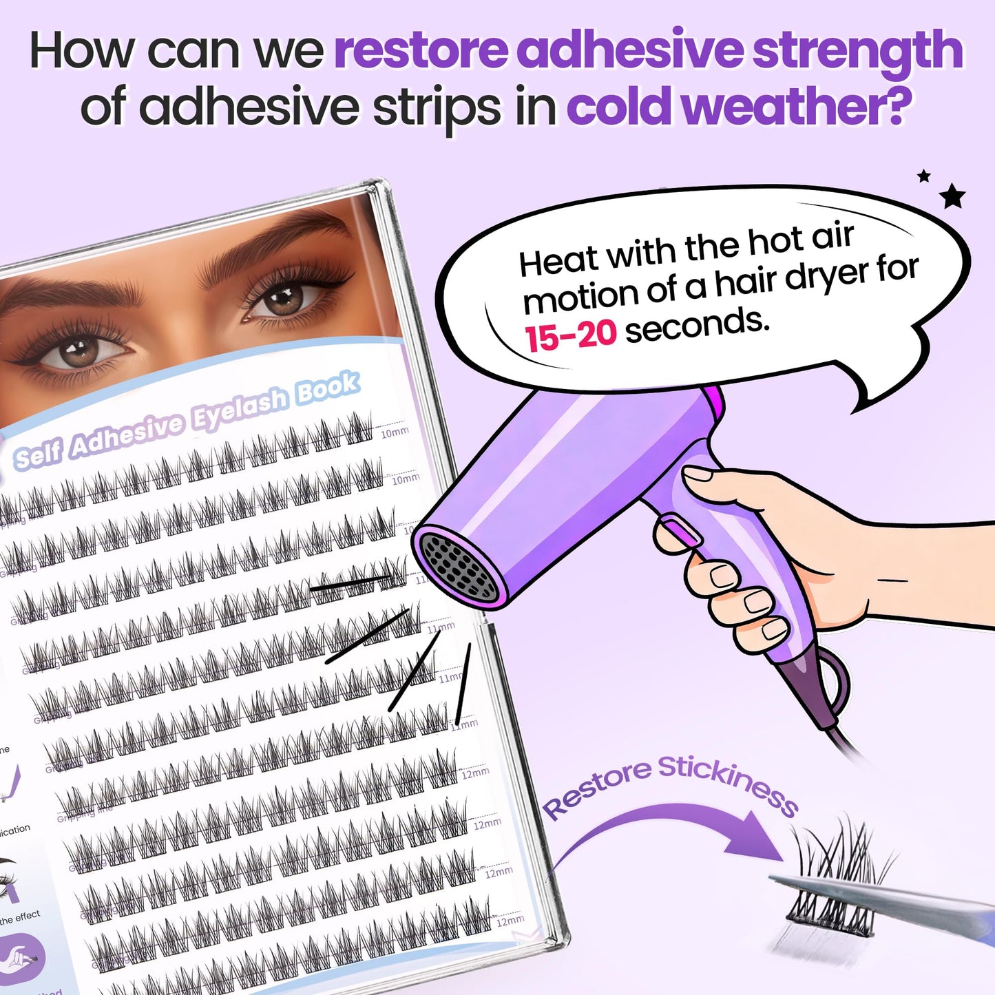 LAWINK Pre Glued Lash Clusters, 132PCS, 10-12MM, C-Curly