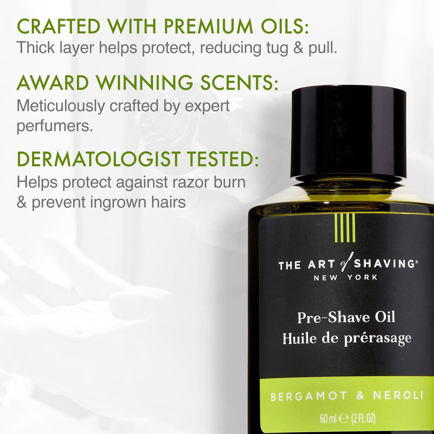 The Art of Shaving Bergamot & Neroli Pre-Shave Oil for Men – Clinically Tested for Sensitive Skin – Improves Razor Glide for a Close, Comfortable Shave – 2 oz