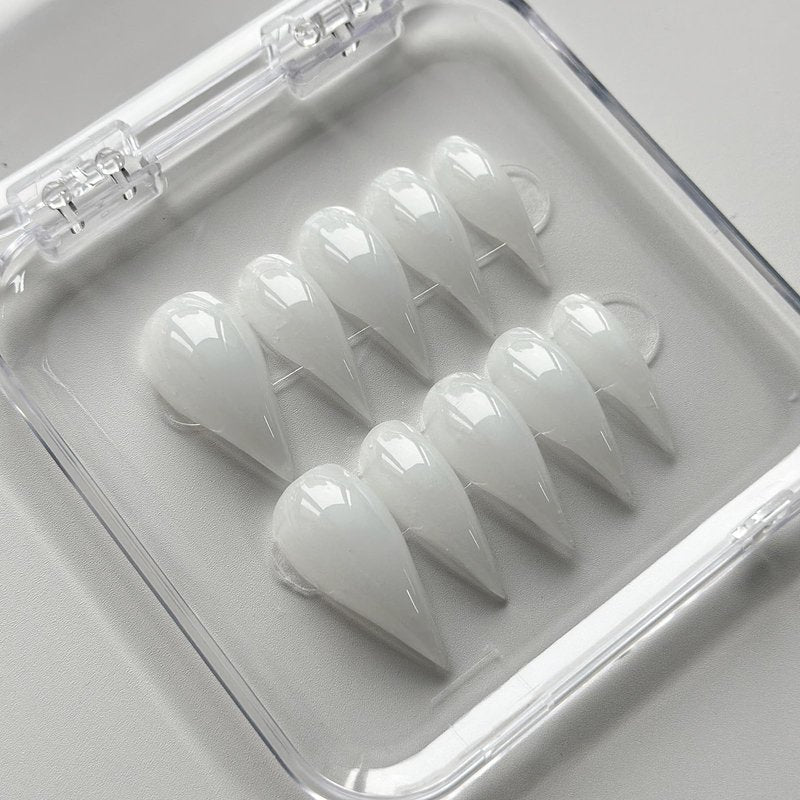 Luxury Press on Nails Medium Curved Stiletto Handmade Eagle Claw Unique Reusable ABS Material Fake Nails Dragon Claw False Nails with Designs Cat Claw Glossy Glue on Nail Thick Acrylic Nail(M)