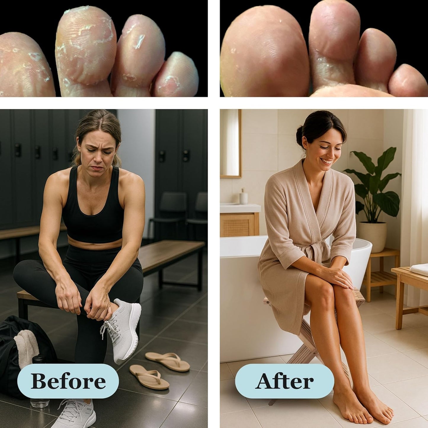 Kissable Feet Athletes Foot Cream - Soothing Relief for Itchy, Dry Skin with Tea Tree, Coconut & Chamomile | 3.5 oz