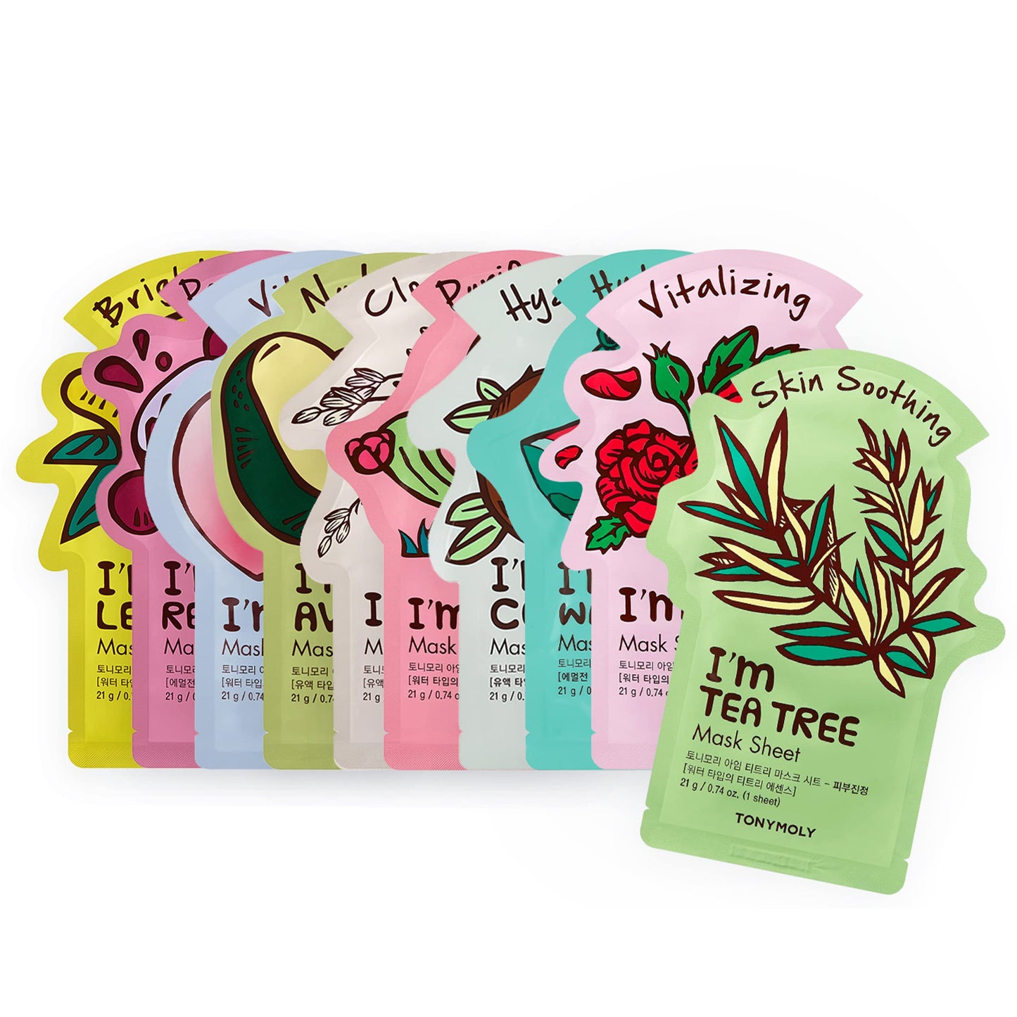 TONYMOLY I’m Sheet Mask Gift Set – Korean Face Mask Variety Pack with Hydrating & Vitamin Essences, 10 Pack