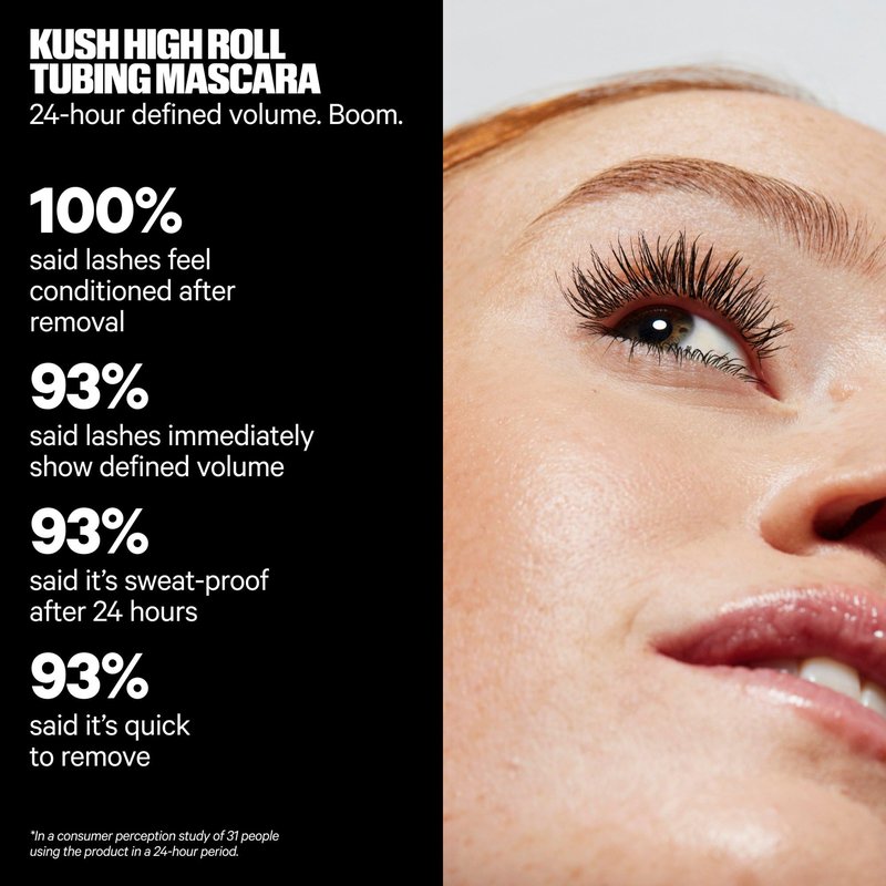 Milk Makeup KUSH High Roll Tubing Mascara – Clean Longwear Mascara for Natural Volume, Length + Definition – Water-Resistant, Smudge-Proof + Flake-Free Up to 24 Hours – 0.3 oz