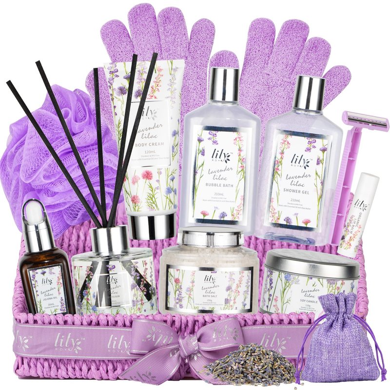 Gifts for Women, Birthday Gift - 15-Piece Lavender Spa Gift Basket for Women, Bath and Body Gift Basket, Spa Kit for Mothers Day, Christmas, Valentines Day, Perfect Present for Her & Mom