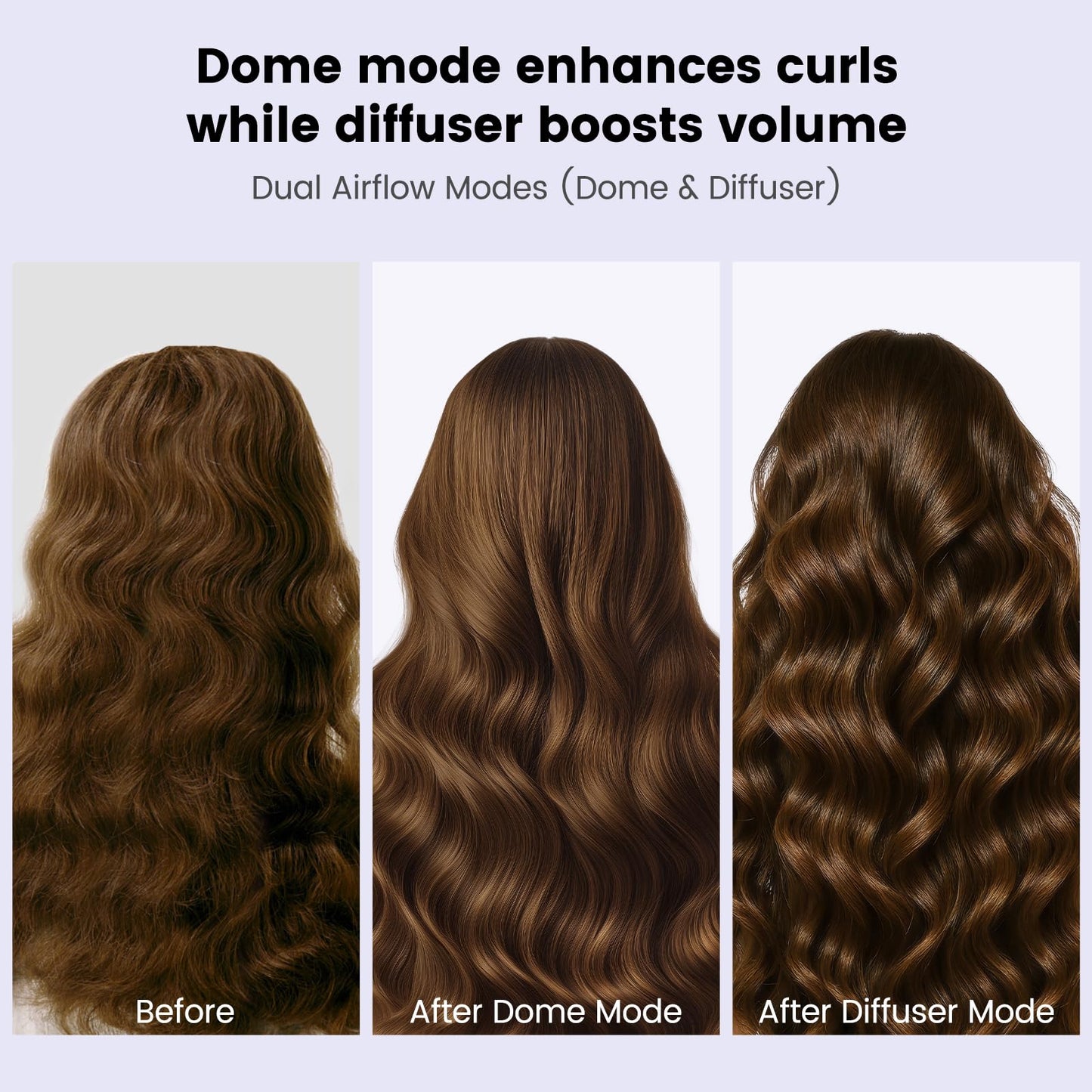 PUREGUST Wave Curl Diffuser Attachment for Dyson Airwrap HS01 HS05, for Air Wrap Id HS08, Two Airflow Dome Diffuse Modes, Hair Diffuser to Dry Hair Quickly and Enhance Curl