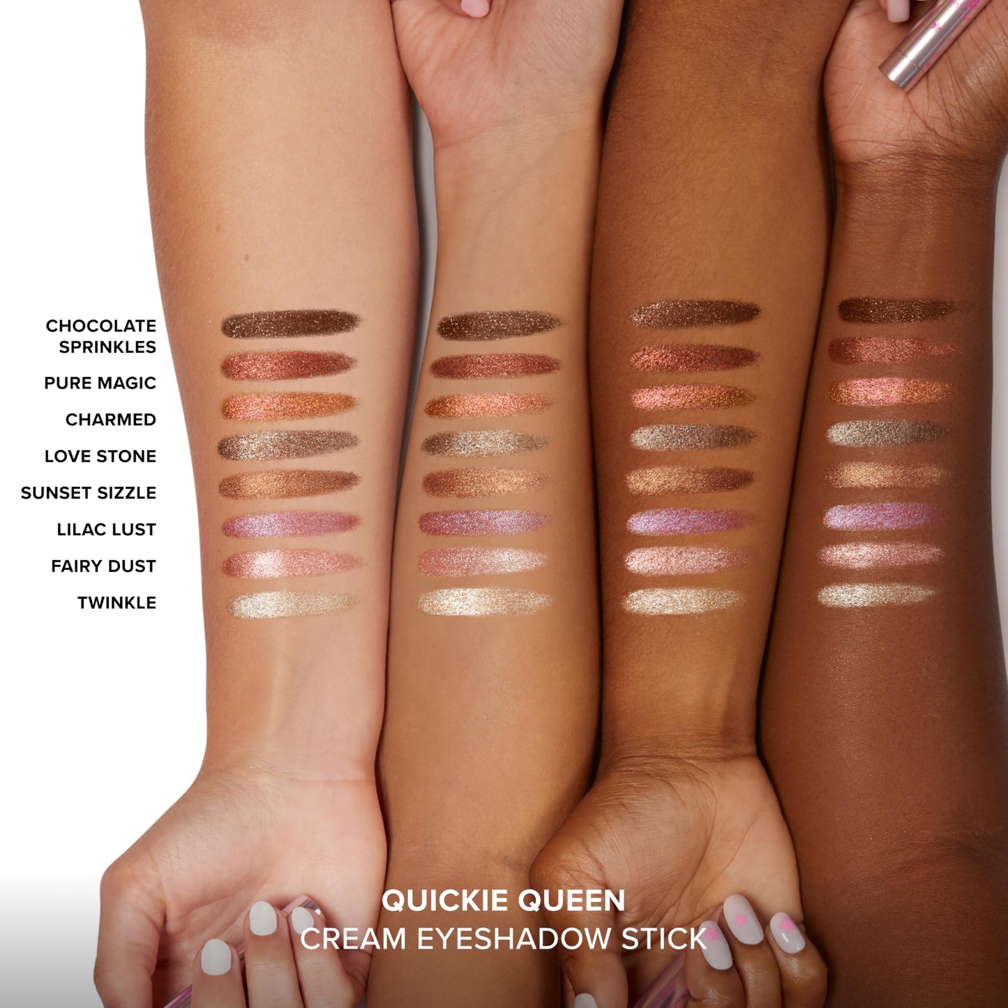 Too Faced Quickie Queen Eye Shadow Sticks | Creamy, Long Wearing + Non-Creasing, High-Impact Sparkle, Fairy Dust