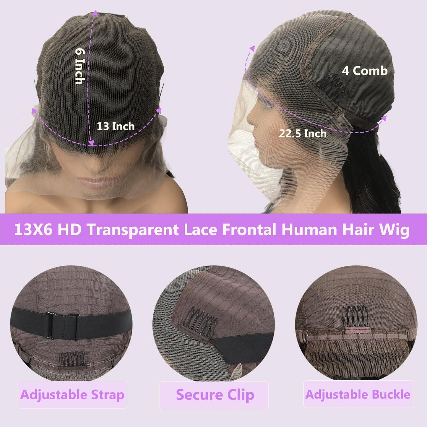22 Inch Body Wave Lace Front Wig - 200 Density Human Hair, HD Lace, Pre-Plucked Frontal with Baby Hair