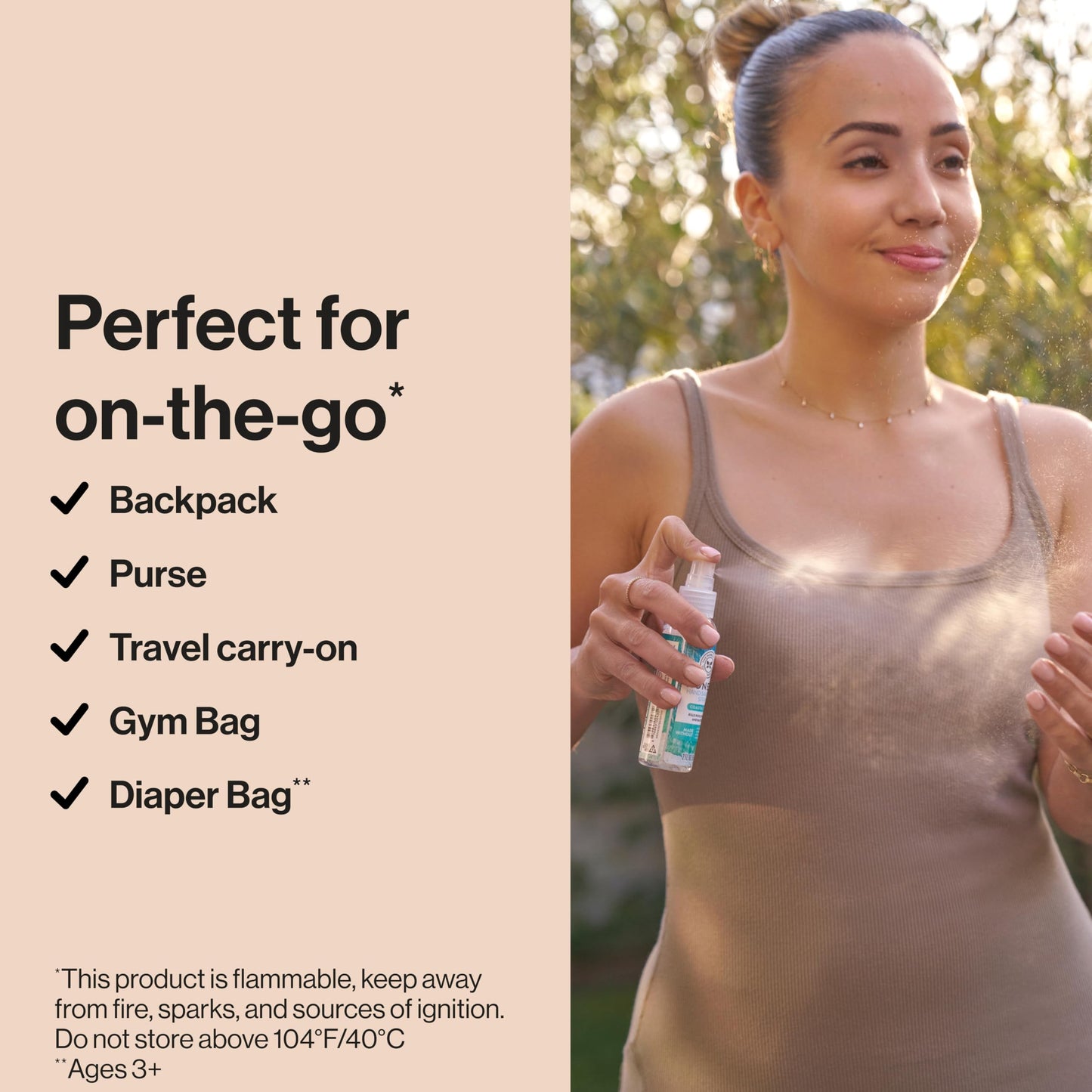 The Honest Company Plant-Based Hand Sanitizer Spray, Kills 99.9% of Germs, Hypoallergenic, Quick-drying, Moisturizing, Fragrance-Free, 2 fl oz