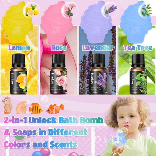 JUYRLE Bath Bomb Making Kit- 30Pcs DIY Bath Bomb Making Kit for Kids, Make Your Own SPA Products, Soap Making Set, with Silicone Molds Soap & Shower Bomb Supplies Gifts for Girls Women