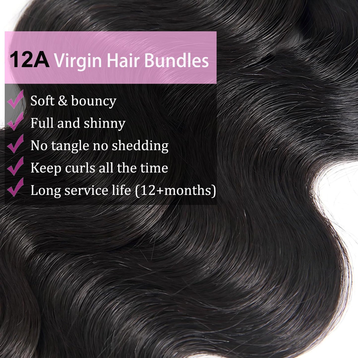 Chikamlty 12A Brazilian Human Hair Bundles Body Wave 20 inch Single Bundle Virgin Hair Bundle Body Wave Bundles Human Hair 100G Natural Black Hair Extensions