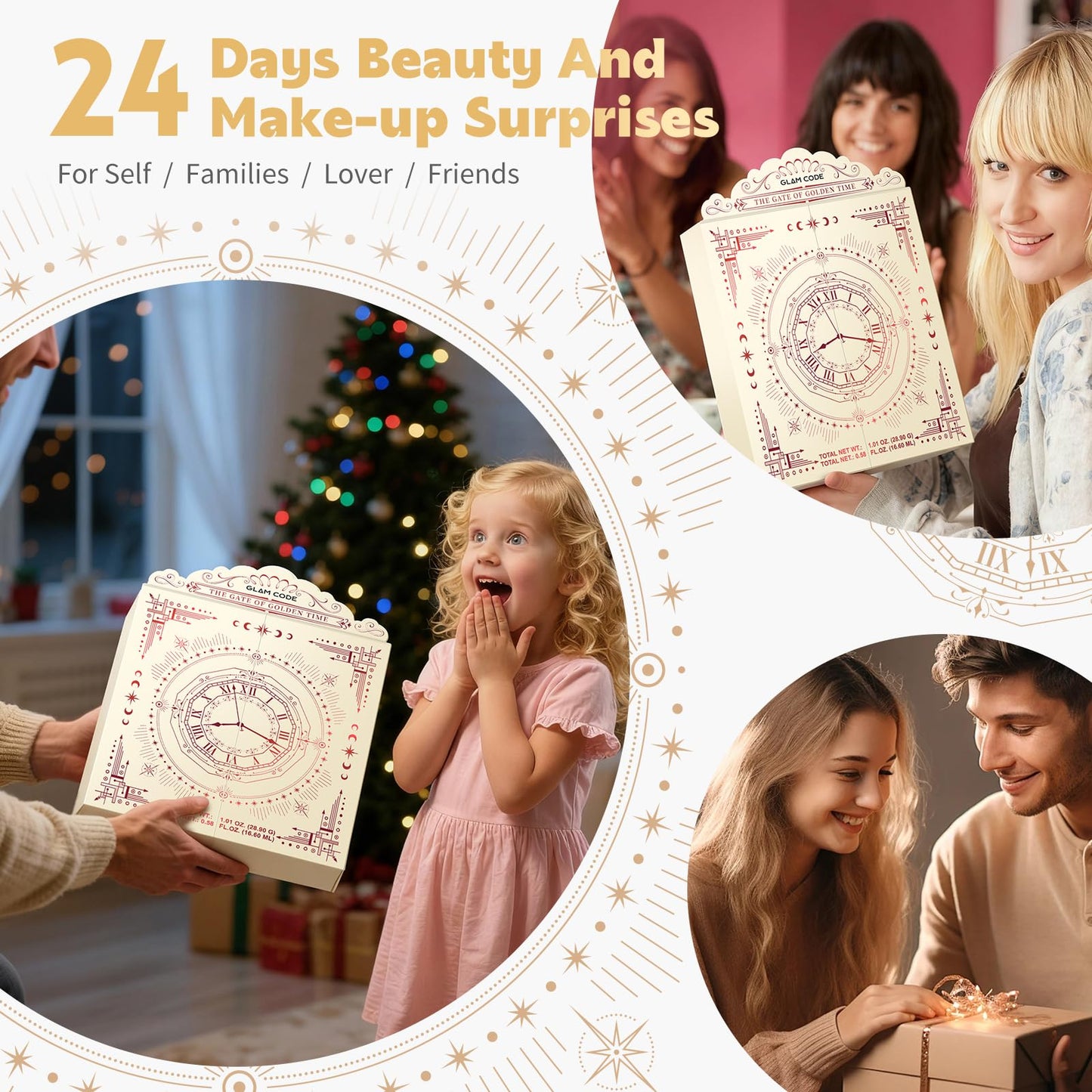 Glam Code Makeup Advent Calendar 2025, 24 Days Beauty Gift Set for Teen Girls Women - Christmas Countdown Calendar Beauty & Cosmetics Holiday Surprise Make Up Gift Kits