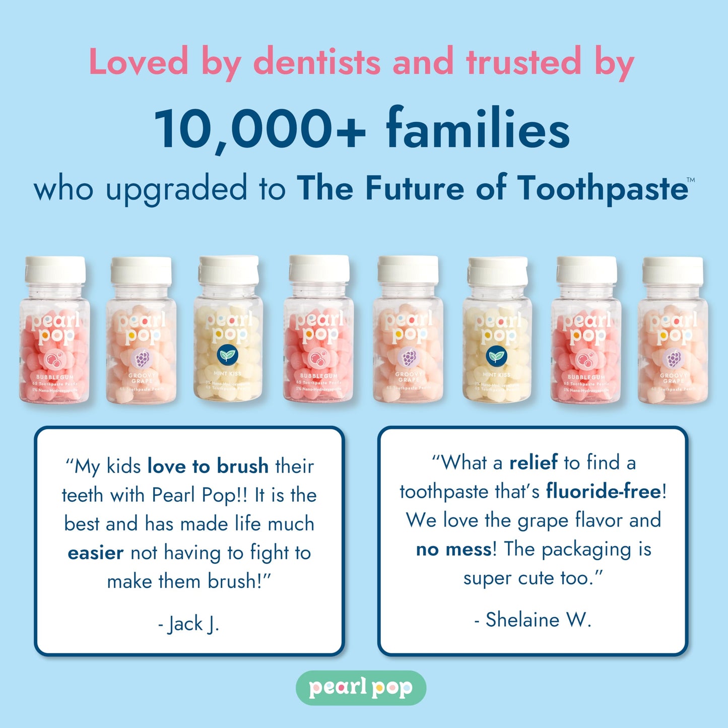 Pearl Pop Gummy Toothpaste Pearls for Kids & Adults – Fluoride Free, Soft & Chewy Tooth Paste, Mess-Free Travel Alternative with Nano-Hydroxyapatite (nHAP) & Xylitol, Groovy Grape, 65 Count