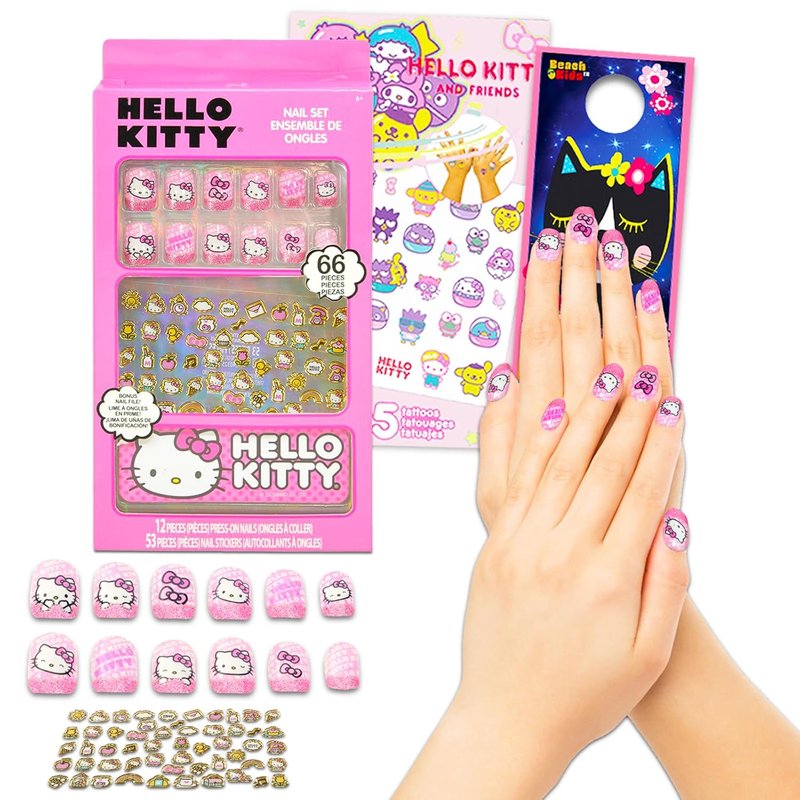 Hello Kitty Nail Art Stickers Set - Creative Nail Designs & Tattoos for Kids | Perfect for Hello Kitty Parties