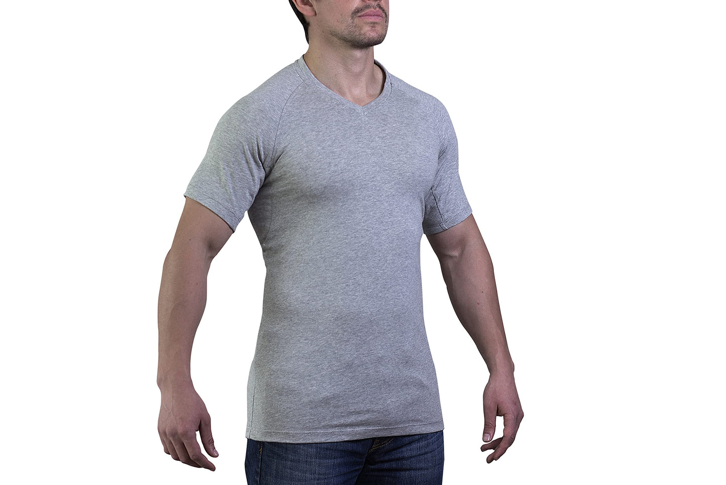 Sweatproof Undershirt for Men - Quick Drying Anti-Odor-Stains -V Neck Sweat Resistant Shirts for Men Sweat Proof Shirt White