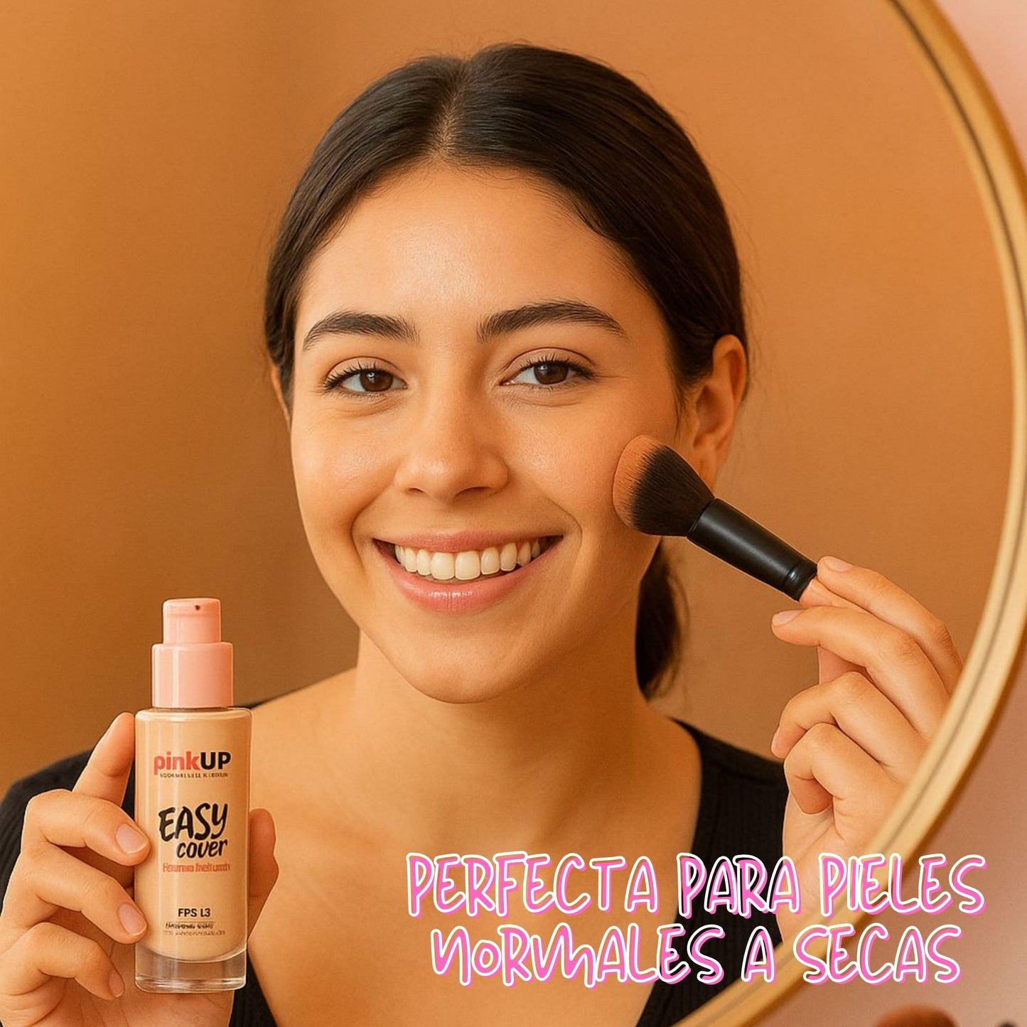 PINK UP Easy Cover Liquid Makeup| Foundation Make Up| Tinted Moizturizer for face| Liquid Make Up| Medium coverage| Water base| Alcohol free| Model PKEC500