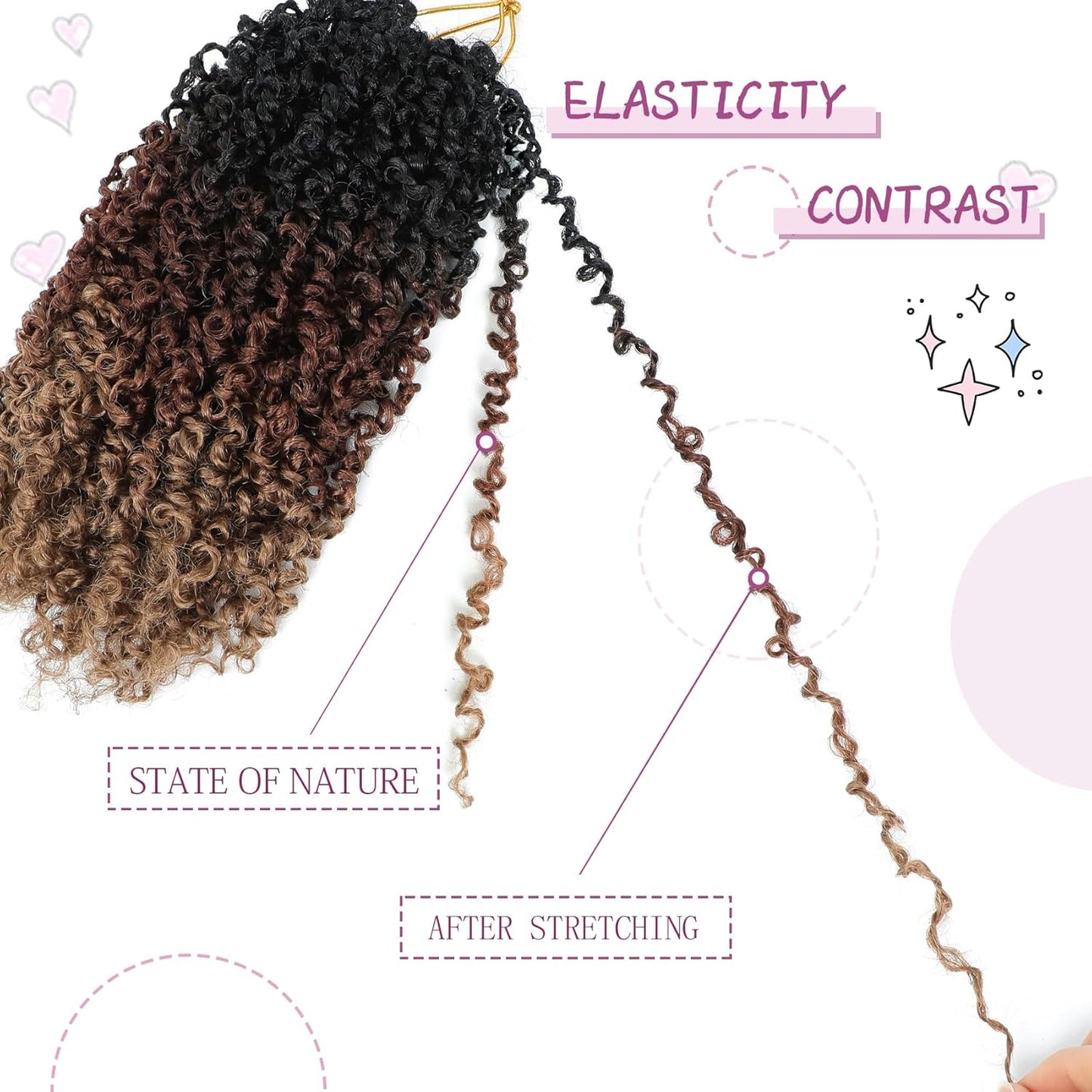 Yanky Mini Twist Crochet Hair - 10 Inch Passion Twist for Black Women | Pre-Twisted with Curly Ends (1B/30/27#)