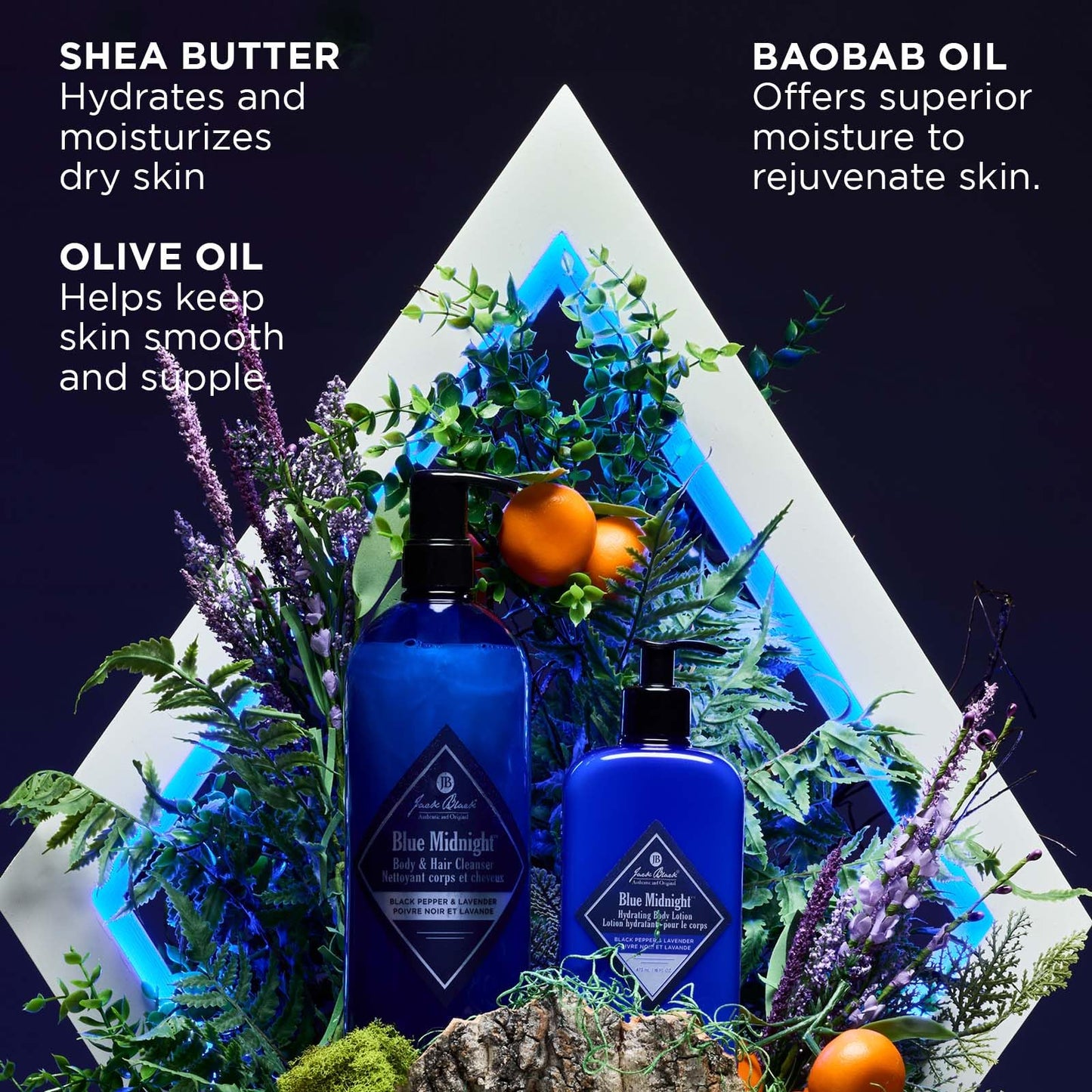 Jack Black Blue Midnight Body & Hair Cleanser, 33 Fl Oz – Black Pepper & Lavender – Mens Body Wash, Mens Shampoo, Skin Care, Hair Care, Dual-Purpose Body Wash Men, Sulfate–Free