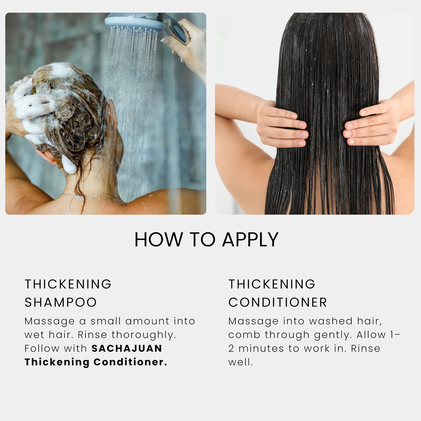 SACHAJUAN Thickening Shampoo and Conditioner Set | Ocean Silk & Thickening Technology to Add Volume and Nourish Hair | Heat & UV Protection | Vegan & Paraben-Free | Set of 2 (3.4 oz)