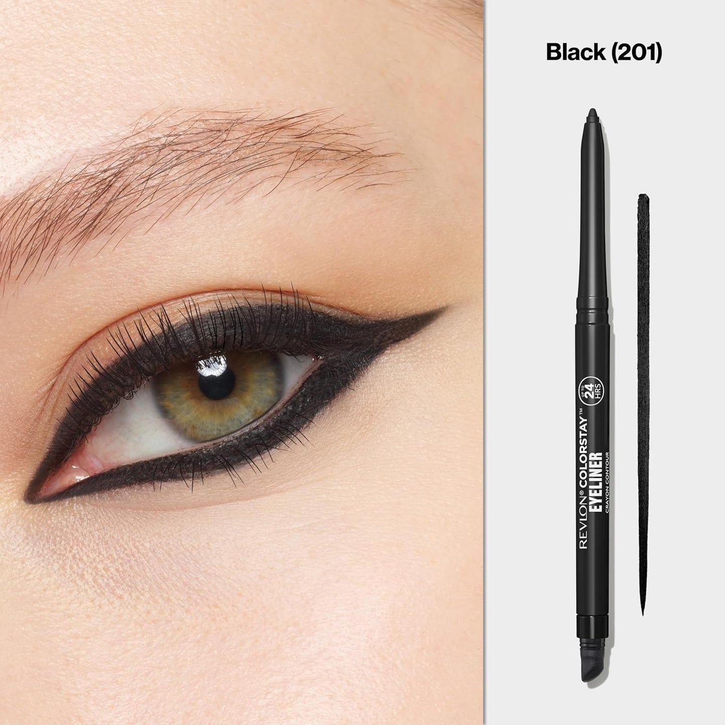 Revlon ColorStay Waterproof Eyeliner Pencil - Smudge-Proof, Long-Lasting Matte Finish | 201 Black, 2-Pack