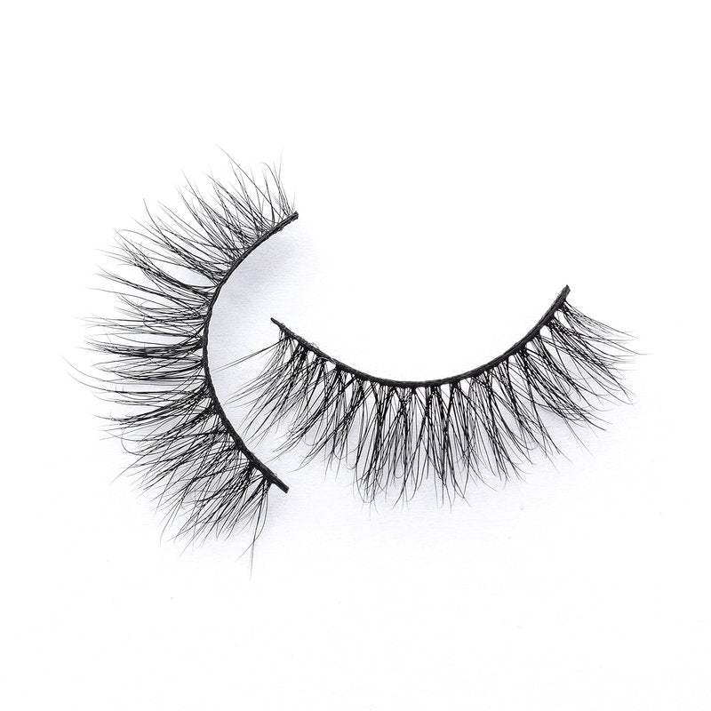 3D Mink Lashes - 15mm Natural Wispy Full Volume Strip Eyelashes | Black Style SA014