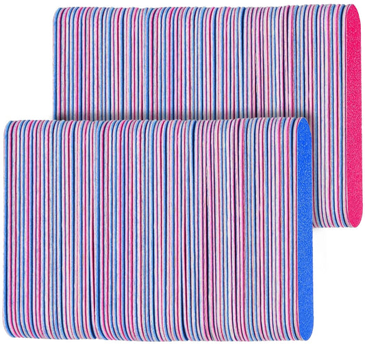 KISEER Mini Nail Files Bulk, 200 Pcs Disposable Double Sided Emery Boards Travel Size for Men, Women, Kids (3.3 Inch)