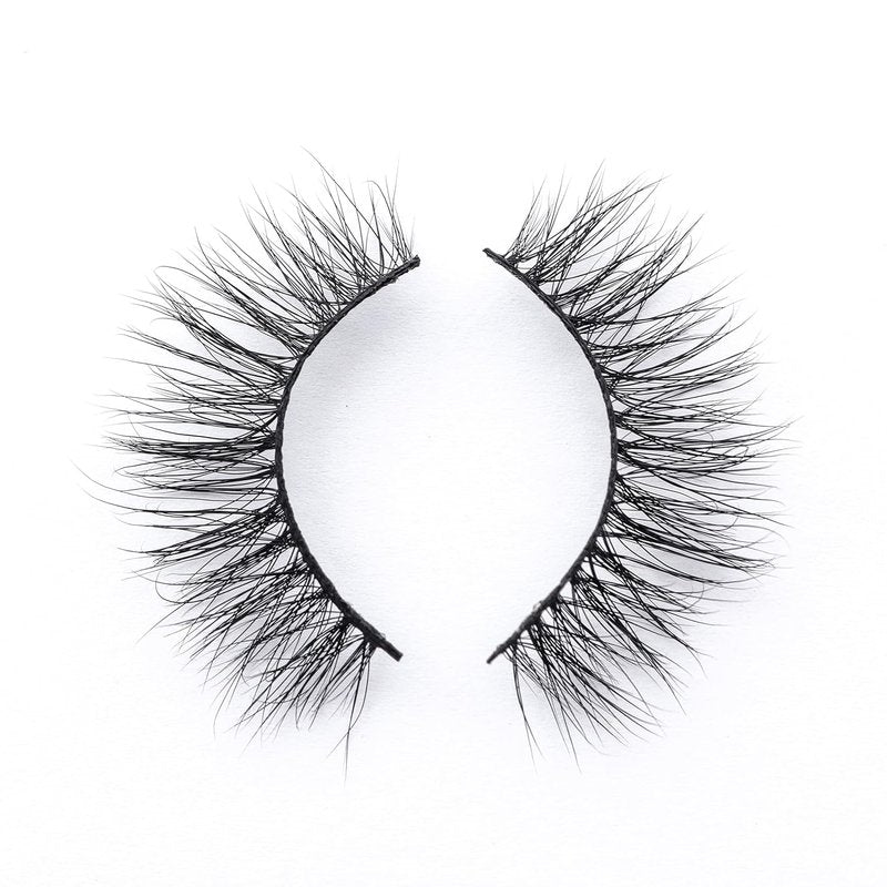 3D Mink Lashes - 15mm Natural Wispy Full Volume Strip Eyelashes | Black Style SA014