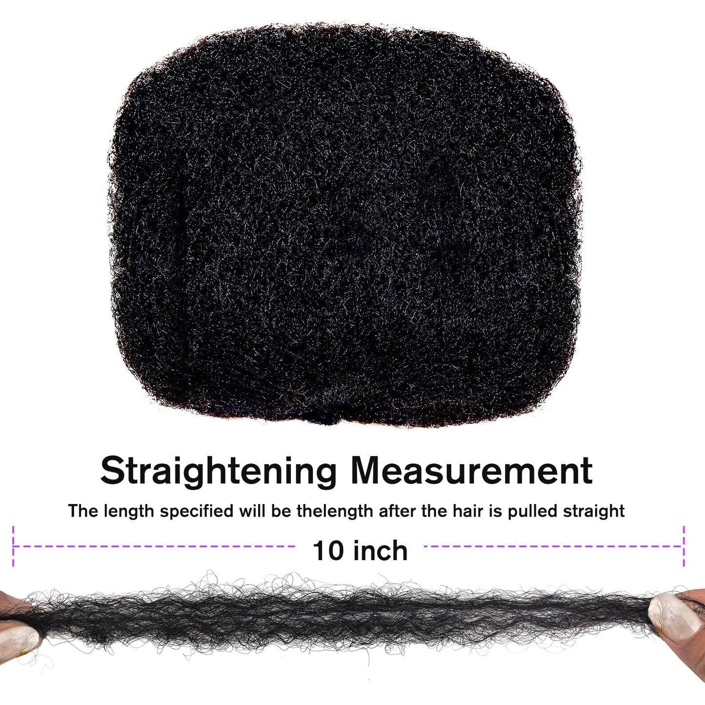 JIFFYLOCS Afro Kinky Bulk 100 ％ Human Hair for Dreadlock Extensions,10 Inch 60g 2 Bundles/Package Black,Making Dreadlocks Twist or Braids Repair Extensions