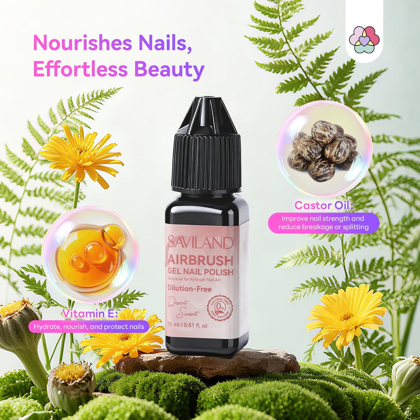 SAVILAND Dilution-Free Airbrush Gel Polish: 12PSC Chic Cappuccino Colors, HEMA & Acetone Free, Salon-Quick 30% Faster, Anti-Clog Tech, 4-Week Wear for Ombre Gradient & French Tips Salon Party