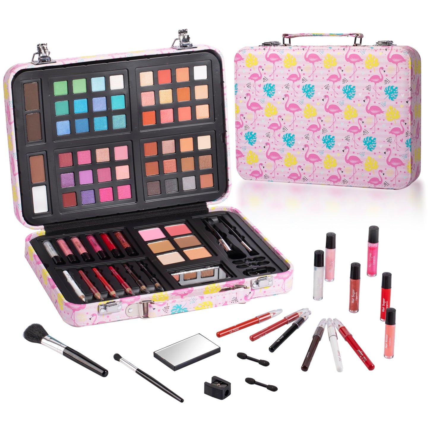 Hot Sugar Makeup Kit for Teenager Girls 13-15, All in One Beginner Makeup Kit for Women Full Kit, Teen Cosmetic Gift Set for Birthday Christmas (Flamingo)