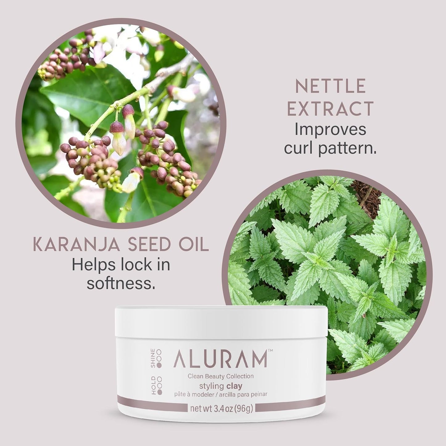 ALURAM Hair Styling Clay - Soft Satin Finish for All Hair Types | 3.4 Fl Oz Clean Beauty