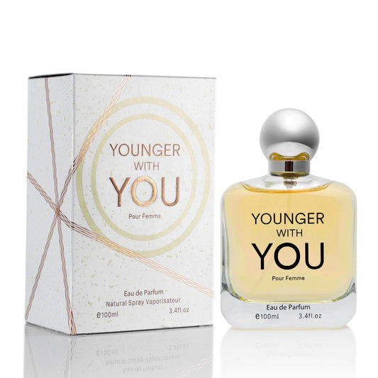 Younger With You for Women Eau De Parfum – Floral & Fruity Scent – Rose & Vanilla Base – Raspberry & Neroli Top – Natural, Mild, Paraben-Free, Vegan & Cruelty-Free – Elegant 100ml Bottle