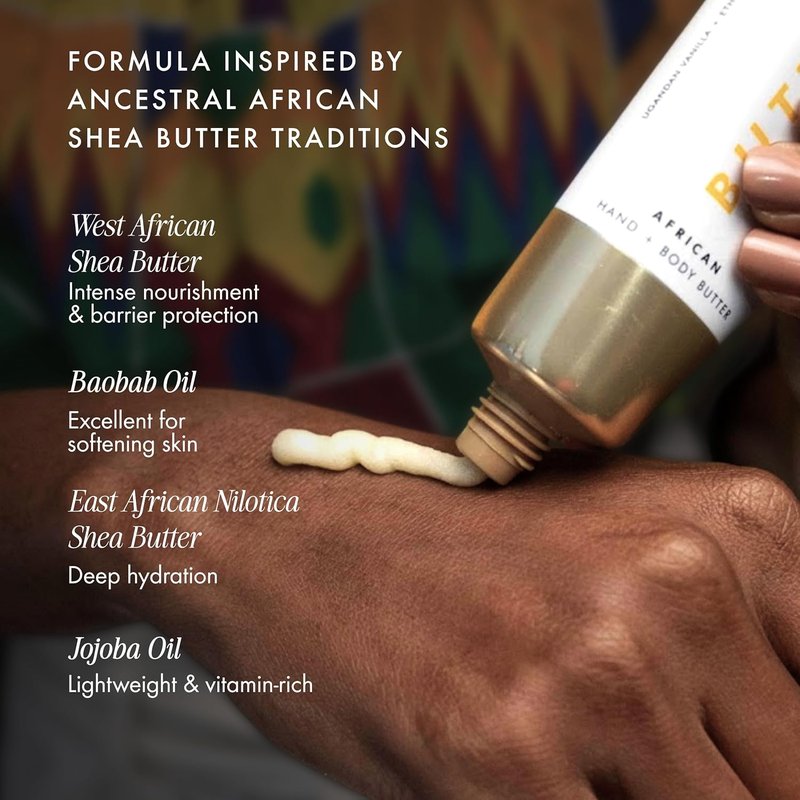 African Beauty Shea Butter - Intensive Moisturizing Body Butter for Dry Skin | Ugandan Vanilla & Ethiopian Honey, 1.7 oz