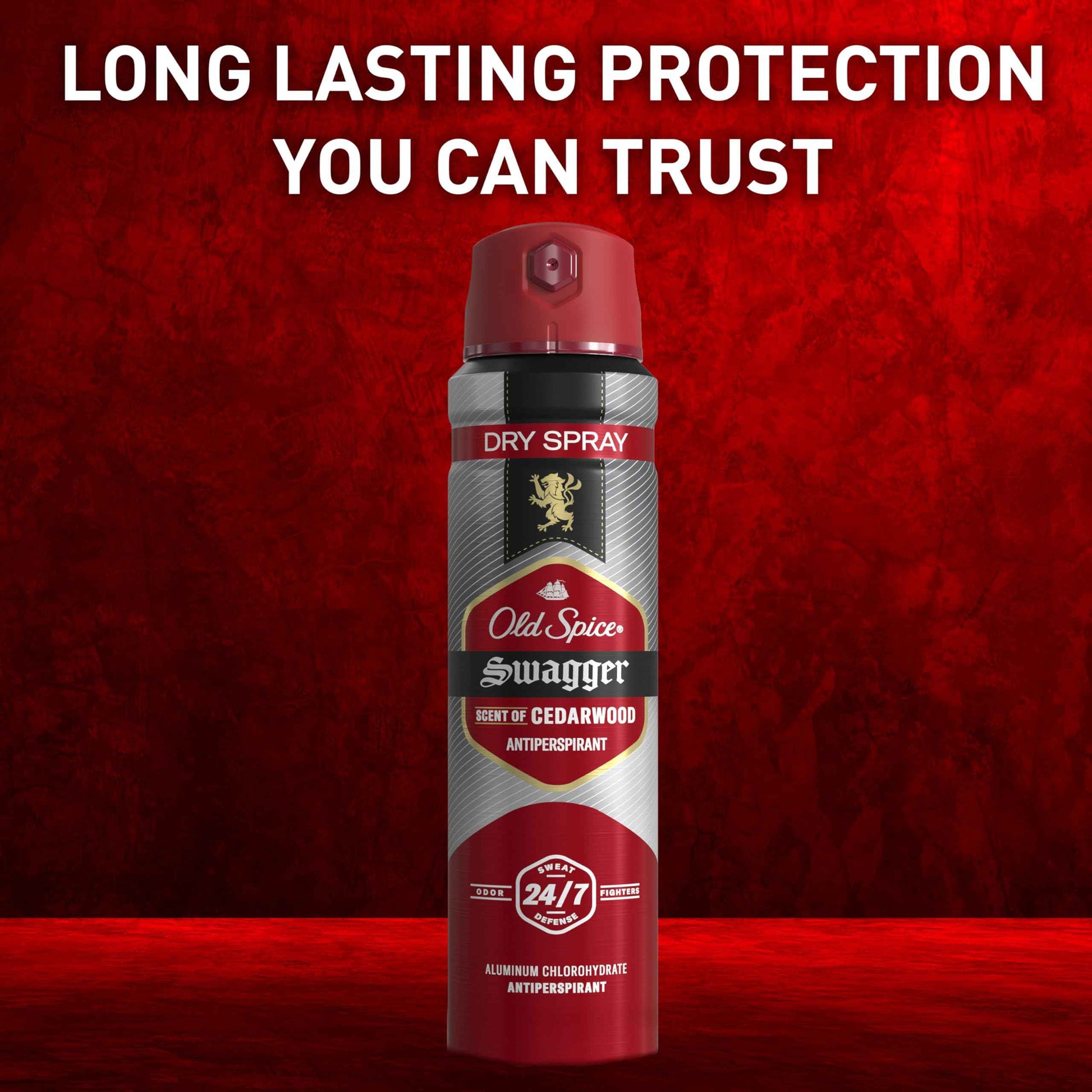 Old Spice Dry Spray Antiperspirant Deodorant for Men, 24/7 Sweat & Odor Protection, 24/7 Sweat Defense & Lasting Freshness, Swagger with Cedarwood Scent, 4.3 oz (Pack of 3)