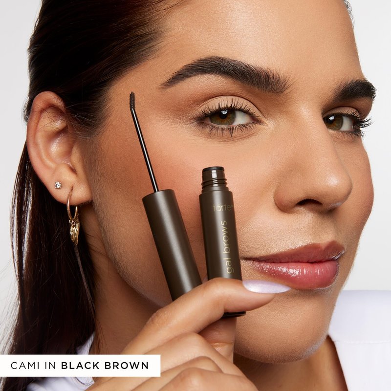 tarte busy gal tinted brow gel – 3-in-1 Waterproof Longwear Eyebrow Gel to Shape, Tint & Set Brows, Infused with Vitamin E, Vegan & Cruelty-Free, full size, med brown