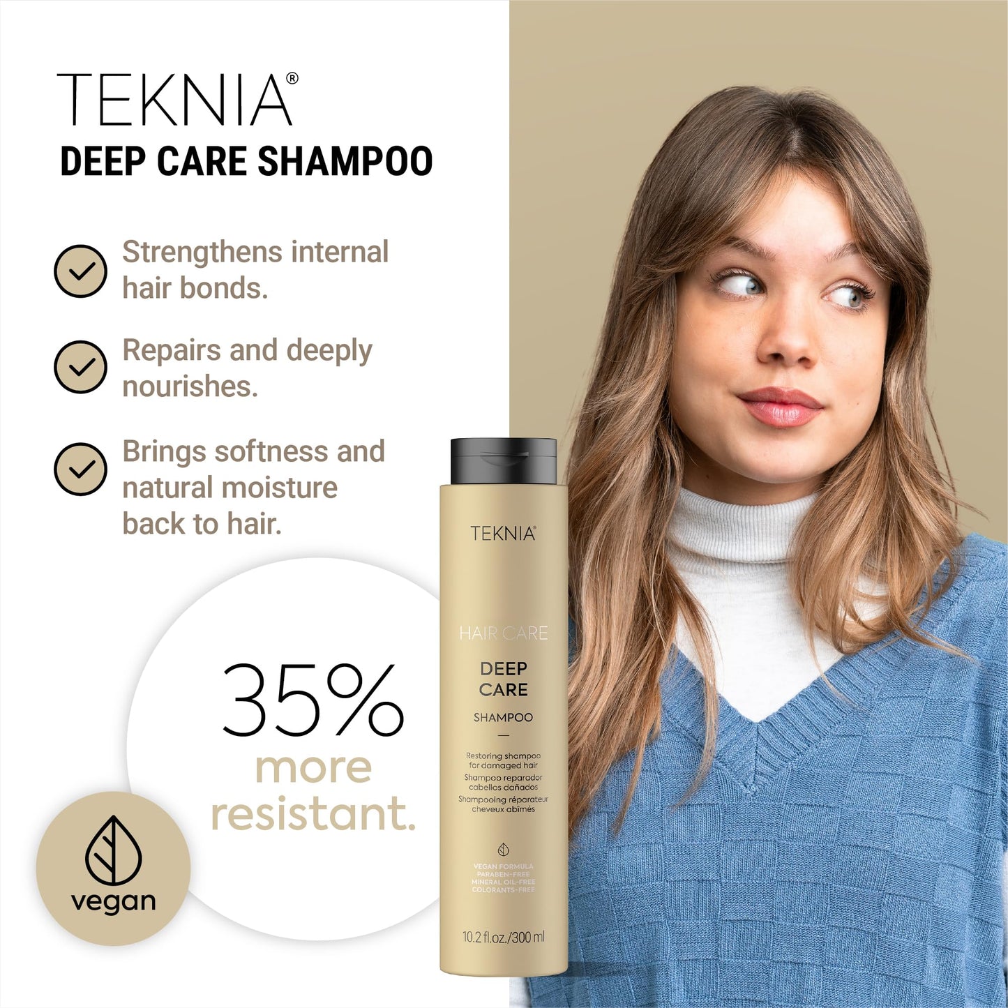 Lakmé Teknia Deep Care Shampoo, Repairing Shampoo for Damaged Hair, 10.2 Fl Oz