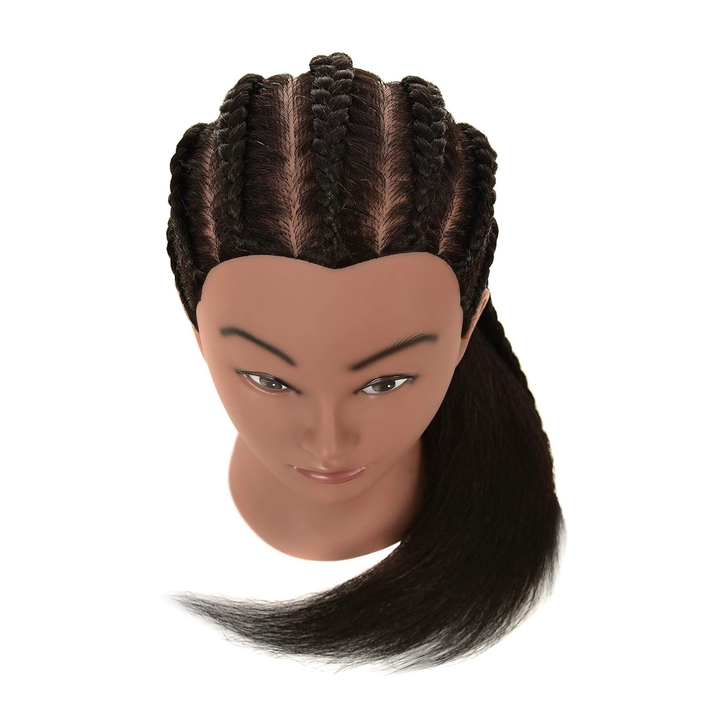 Real Human Hair Mannequin Head - Cosmetology Practice Doll with Stand for Braiding & Styling | 100% Authentic Hair