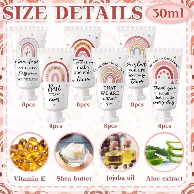 Sacubee 48 Pack American Teachers' Day Employee Appreciation Team Gifts Bulk Travel Size Hand Cream Inspirational Thank You Gifts Small Hand Lotions for Women Mothers Day Crna Nurse Employees Staff