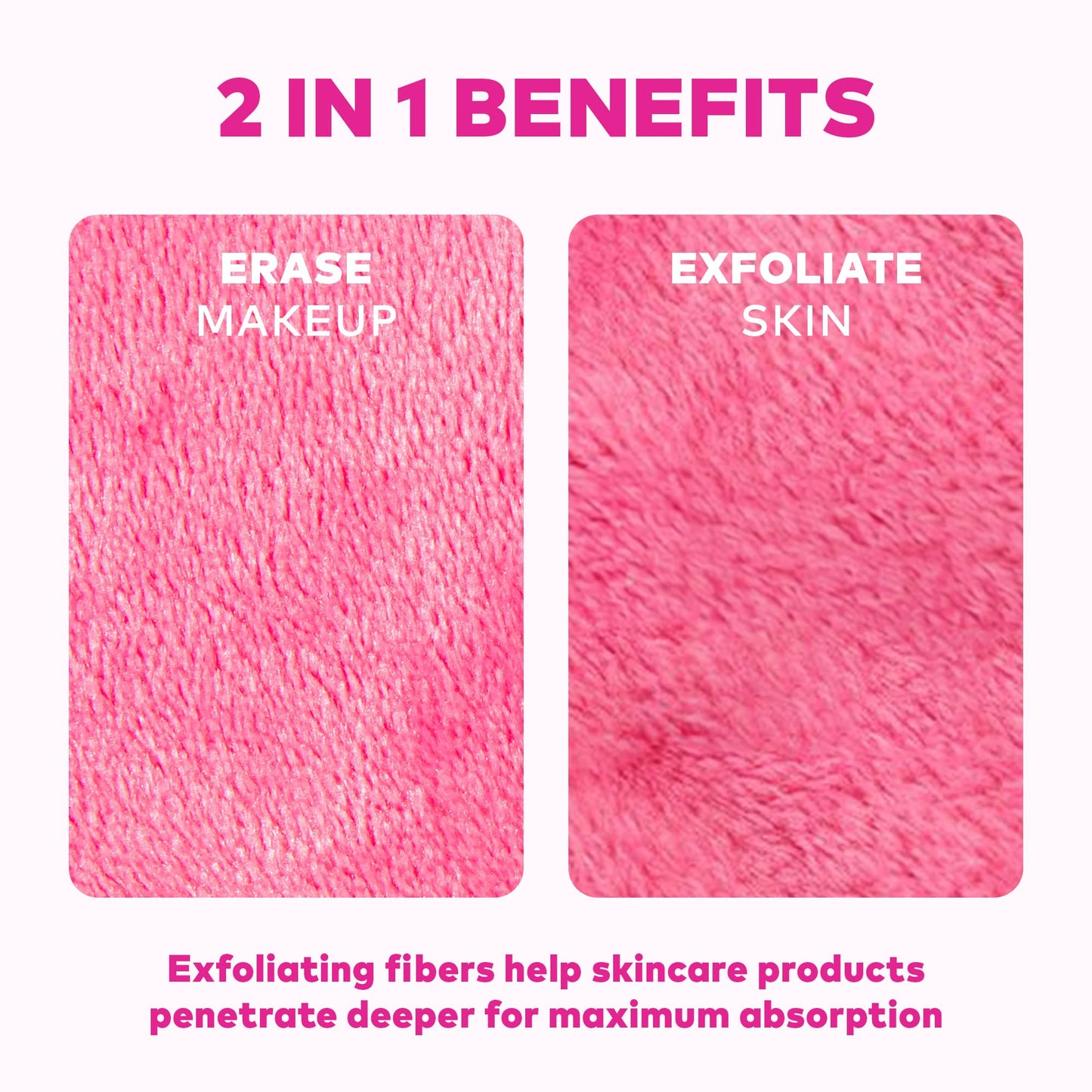 The Original MakeUp Eraser 7-Day Set, Erase All Makeup with Just Water, Including Waterproof Mascara, Eyeliner, Foundation, Lipstick, Sunscreen, and More! Original Pink, 7ct.