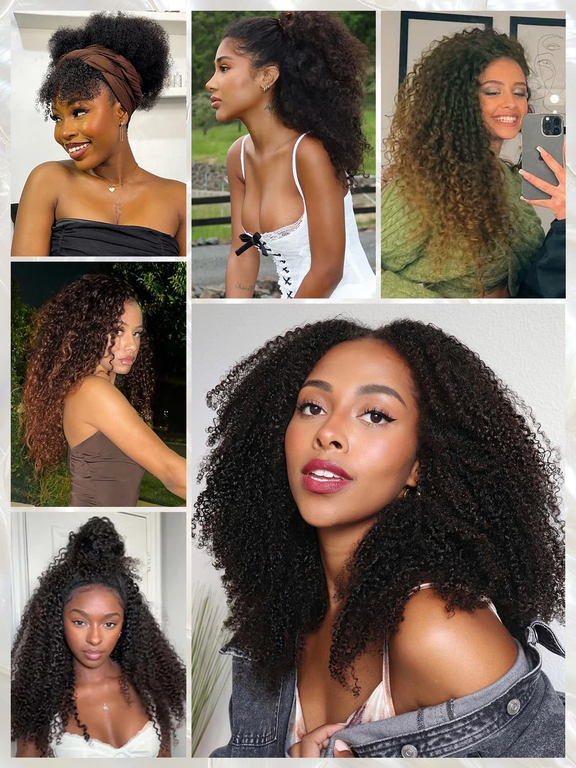 NOSTALGIA Half Wig Kinky Curly Flexi-Fit Invisi 3 in 1 Wigs Flip Drawstring Wig Glueless Synthetic With Natural Density Ready to Go Headband Wig for Women 16Inches(Black Mix Dark Brown 1B/33)