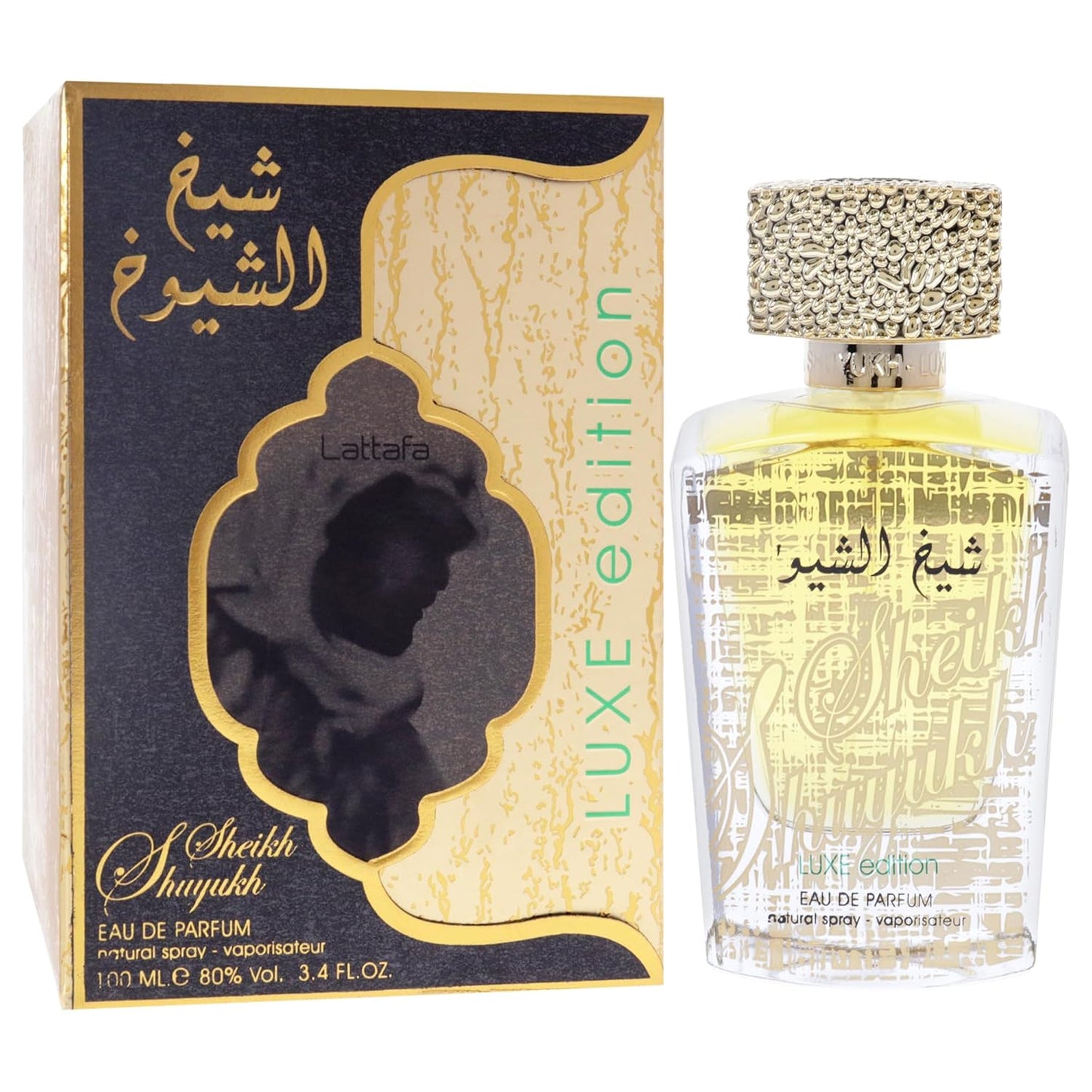 Lattafa Sheikh Al Shuyukh Luxe Edition | Long-Lasting Unisex Eau de Parfum - Spicy, Sweet, Woody, Amber, 3.4 oz