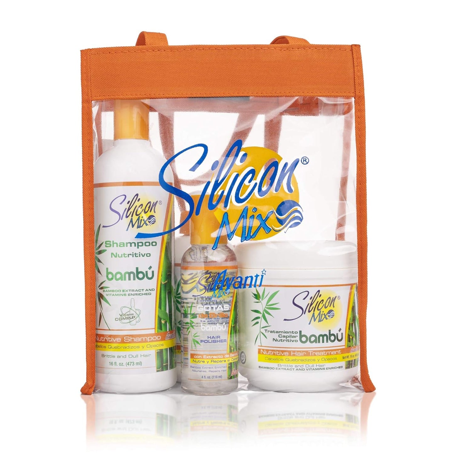 Silicon Mix Bambu Hair Care Set - 4 Pieces Shampoo, Treatment, Leave-In & Polisher