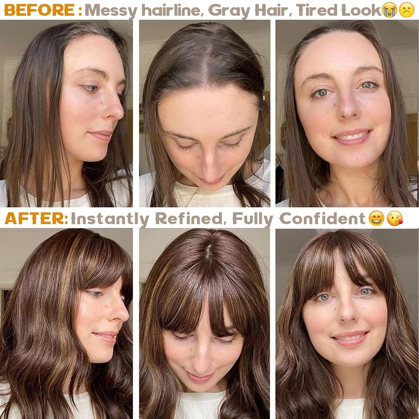 BUPPLER Hair Toppers for Women Real Human Hair-U Shape Toppers Hair Pieces for Women with Thinning Hairr 150% Density Silk Base Clip in Human Topper with Bangs for Daily Use(Light Brown-6#